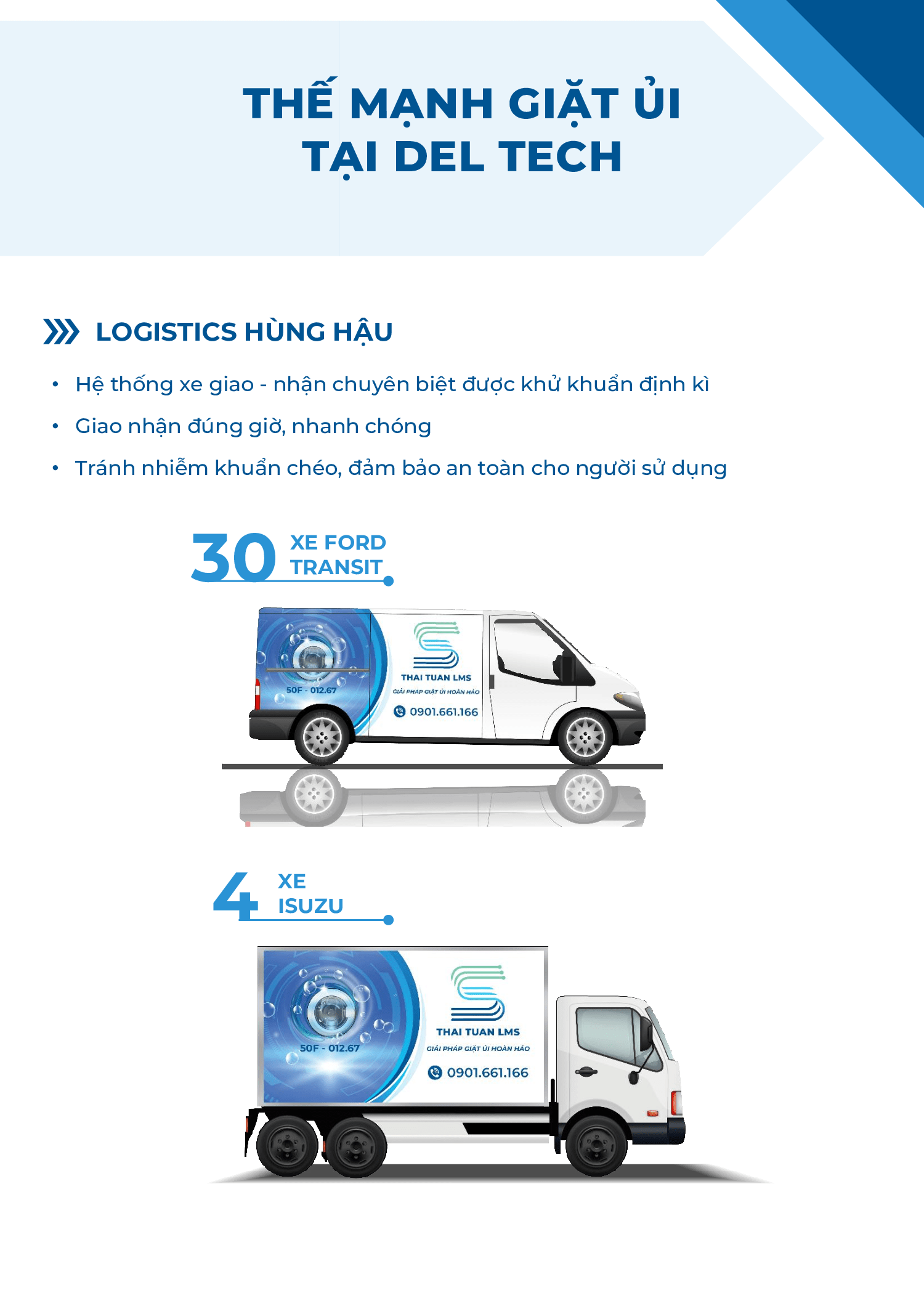 Đội ngũ xe giao nhận hùng hậu 