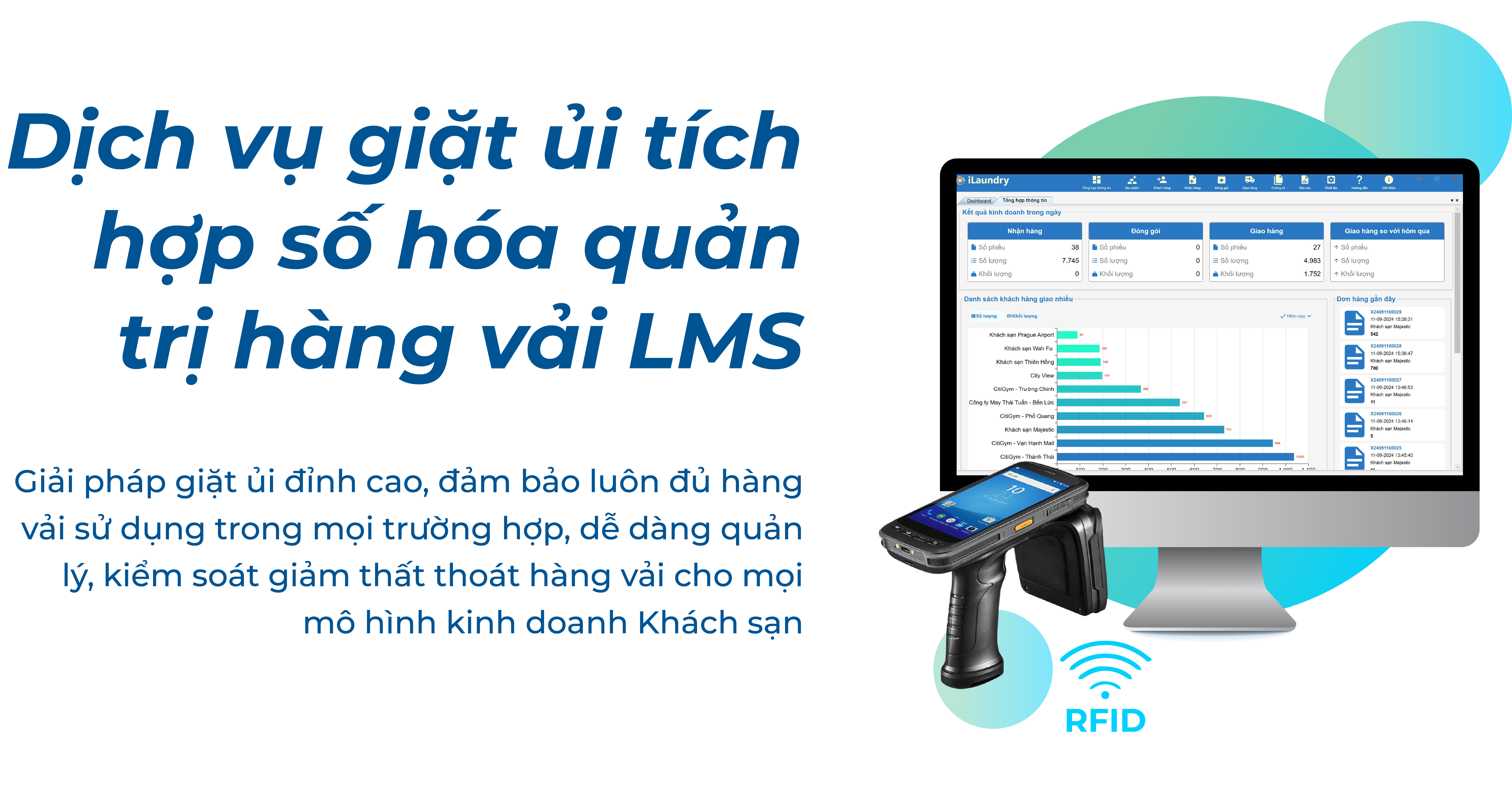 Dịch vụ giặt ủi tích hợp số hóa quản trị hàng vải 