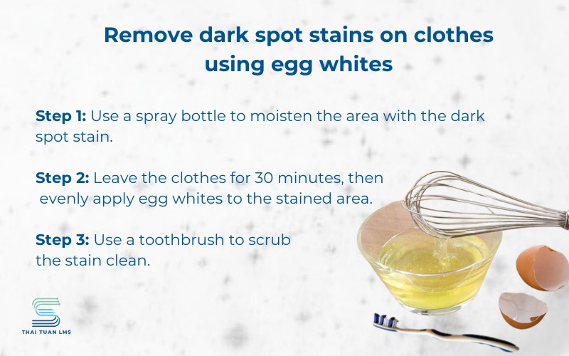 Remove dark spot stains on clothes using egg whites