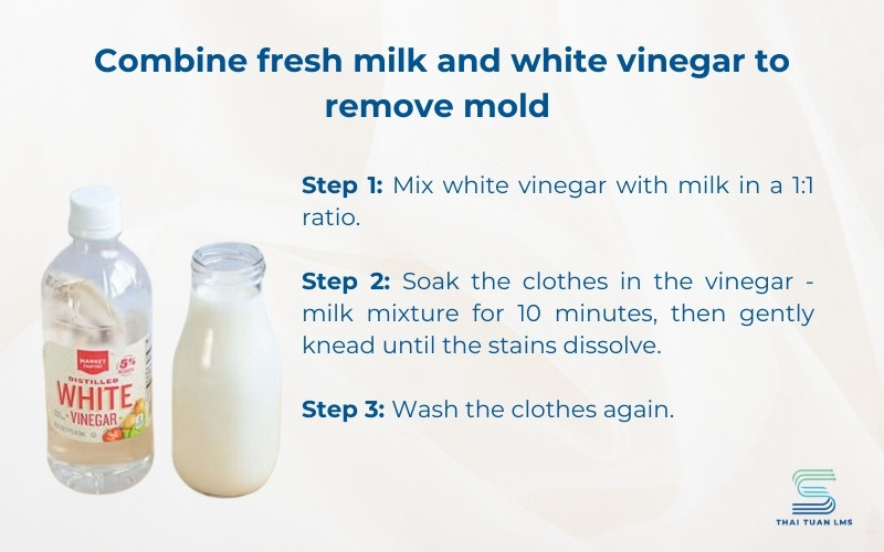 Combine fresh milk and white vinegar to remove mold