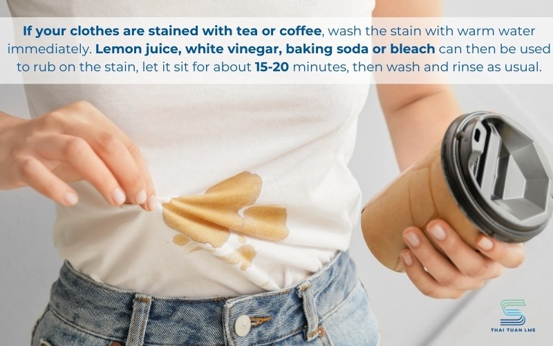 Xử lý vết bẩn do trà cafe