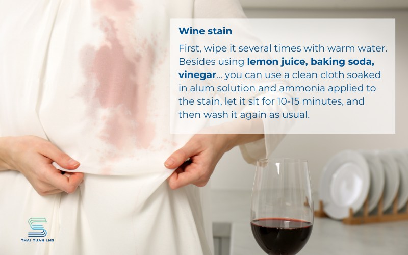How to wash white clothes stained with red wine