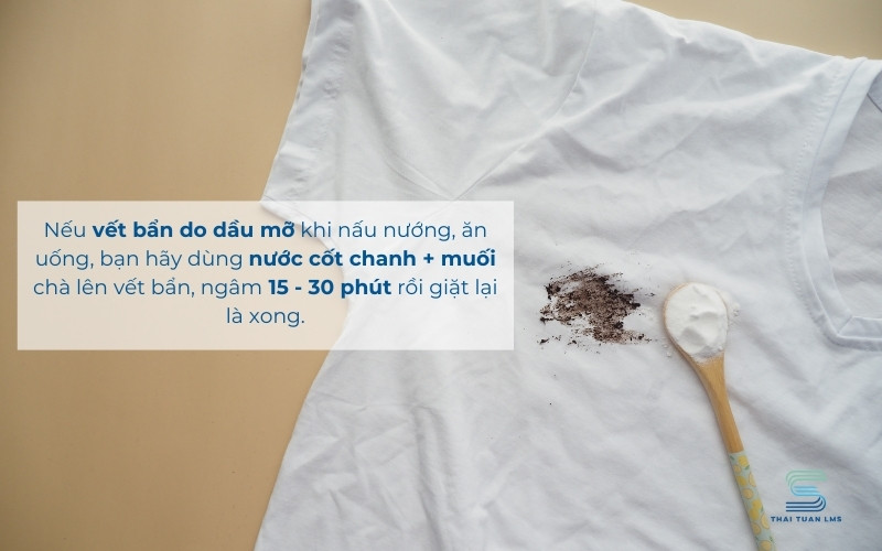 Xử lý vết bẩn do dầu mỡ trên quần áo