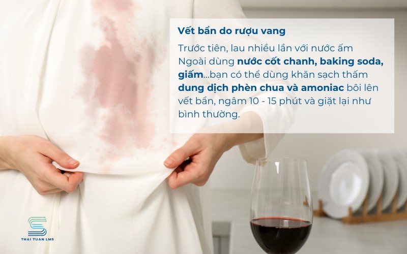 Tẩy vết rượu vang trên quần áo trắng 