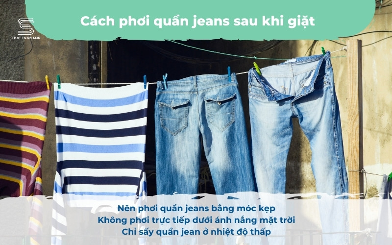 Hướng dẫn cách phơi quần jean đúng cách 