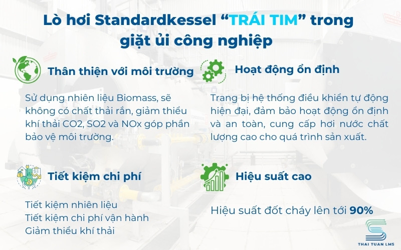 Vai trò của hệ thống lò hơi trong giặt ủi công nghiệp 