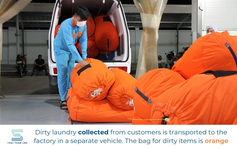 Collection of dirty items and transportation to the factory  